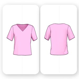 V Neck T Shirt Sewing Pattern with Short Sleeves – Candice