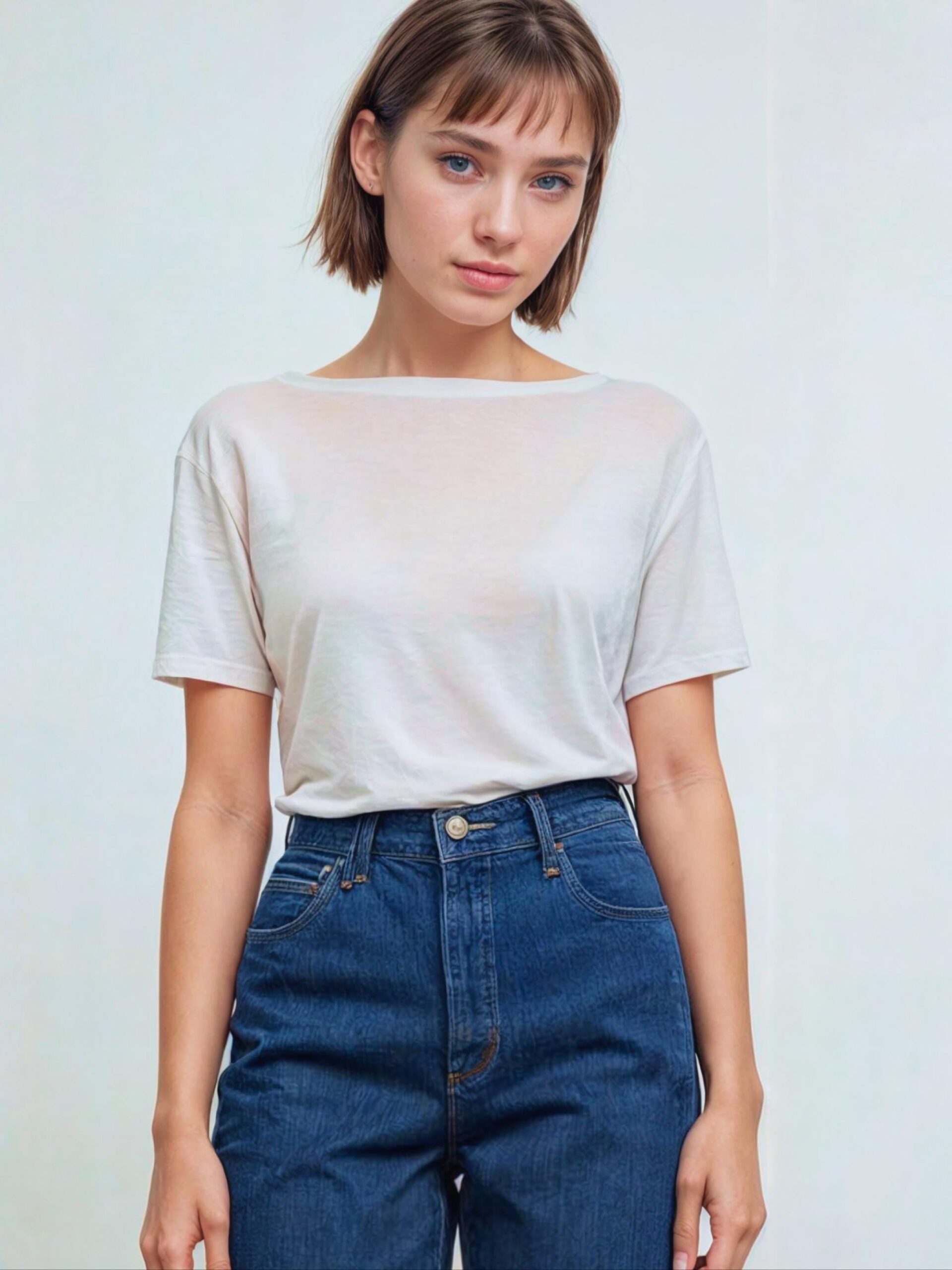 Boat Neck Basic T-Shirt Sewing Pattern Short Sleeve- Kat