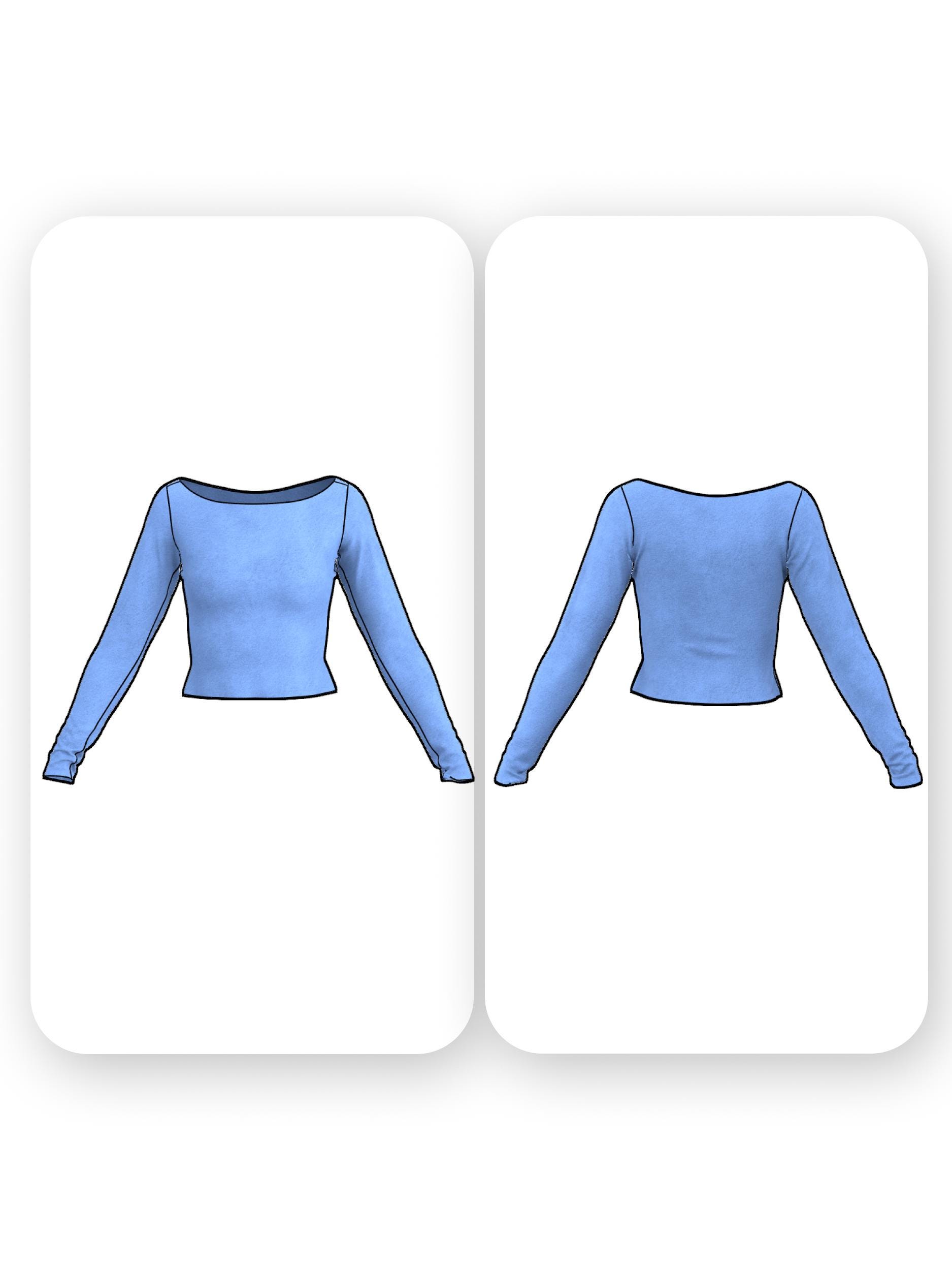 Fitted Boat Neck Top Sewing Pattern – Elena