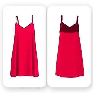 V Neck Swing Mini Dress Sewing Pattern – Roselyn