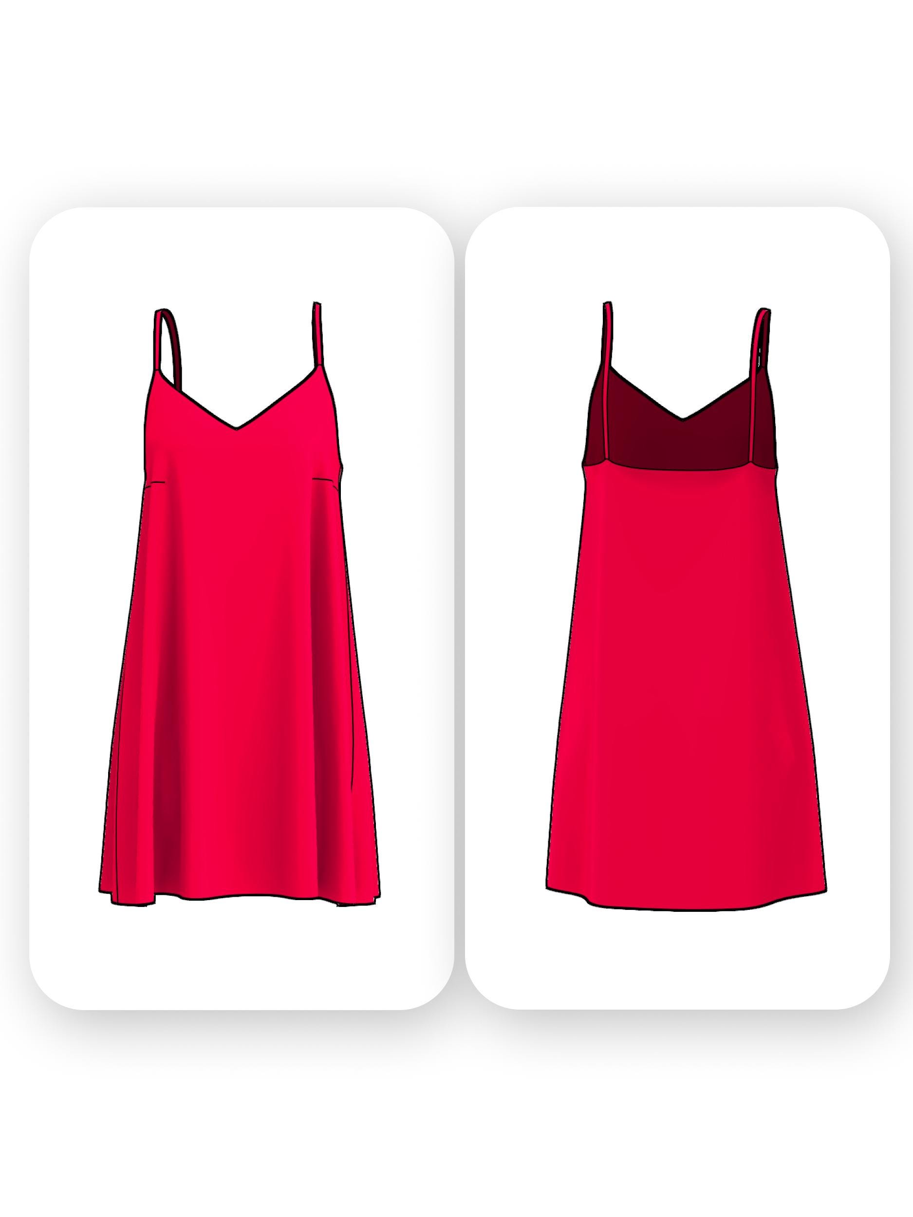 V Neck Swing Mini Dress Sewing Pattern – Roselyn