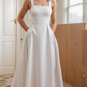 A Line Midi Dress Sewing Pattern Square Neck – Ridoc