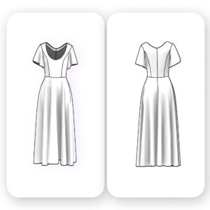 A Line Maxi Flutter Sleeve Dress Sewing Pattern – Julian