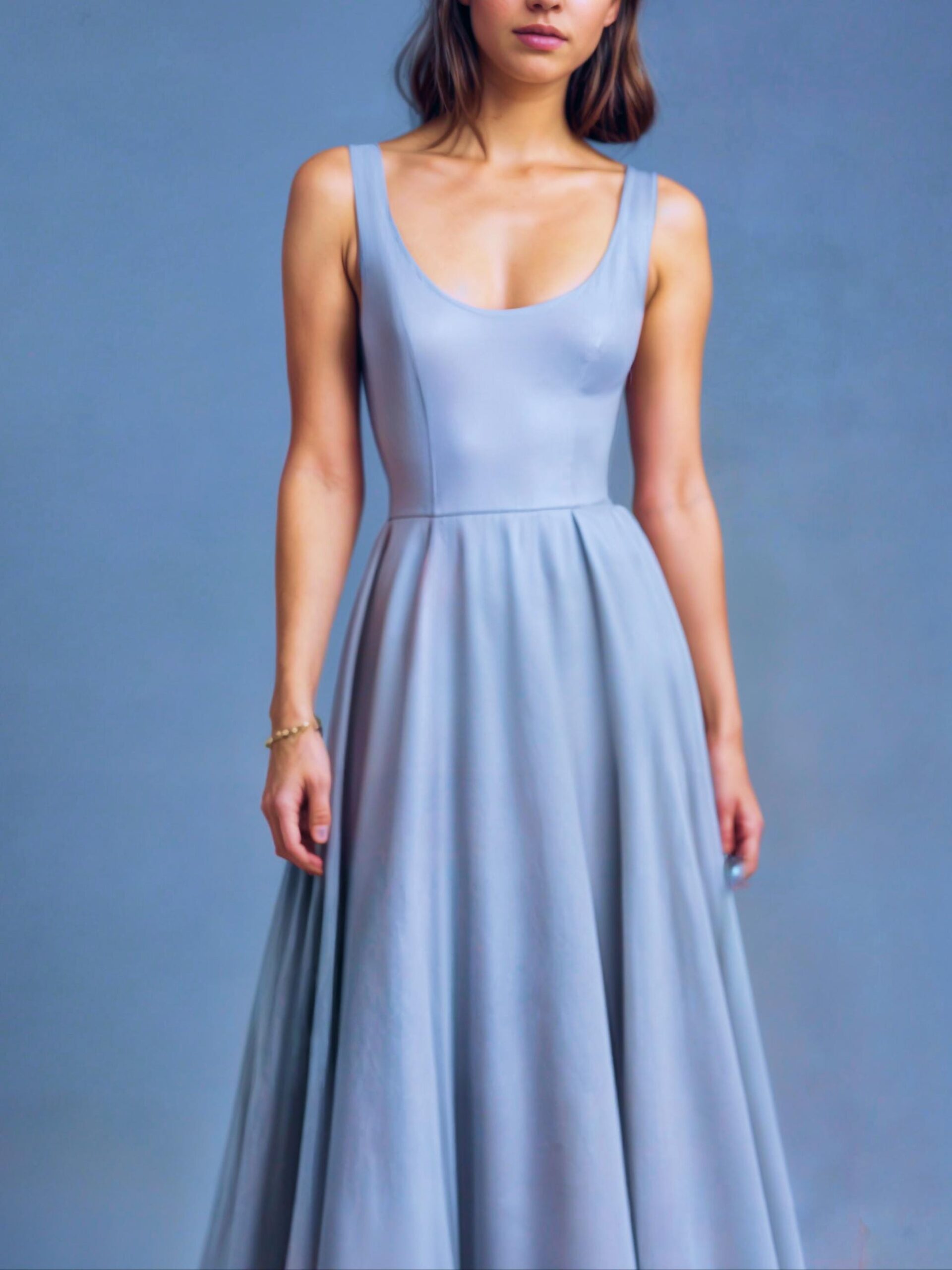 A-Line Maxi Dress Sewing Pattern with Round Neck – Adeline