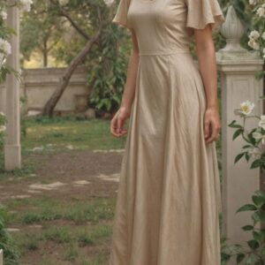 A Line Maxi Flutter Sleeve Dress Sewing Pattern – Julian