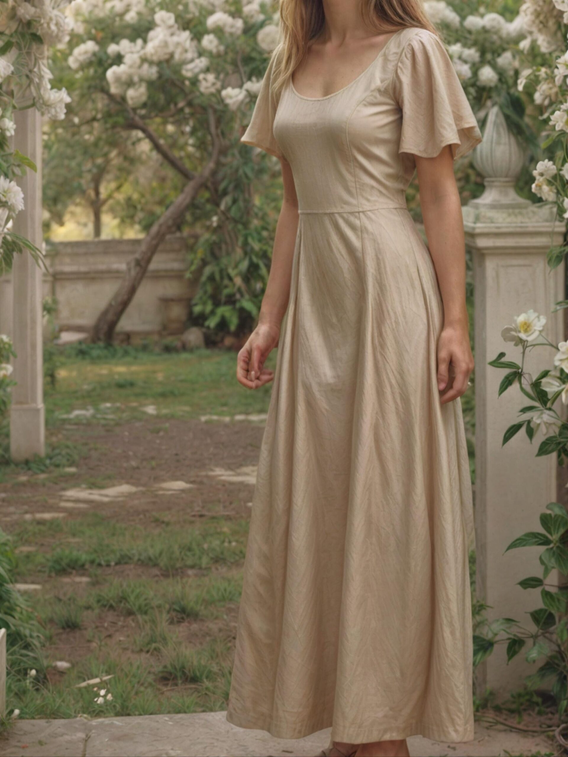 A Line Maxi Flutter Sleeve Dress Sewing Pattern – Julian