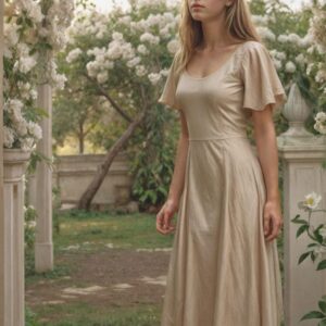 A Line Maxi Flutter Sleeve Dress Sewing Pattern – Julian
