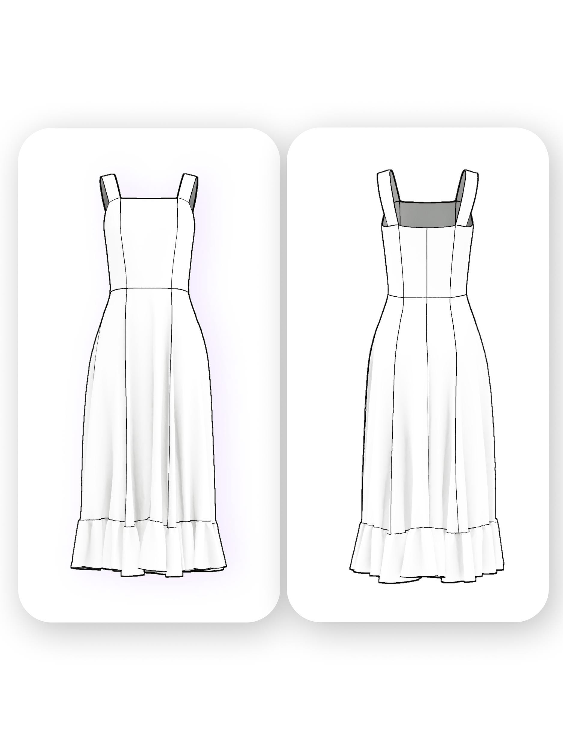 Formal A Line Midi Dress Sewing Pattern – Kai