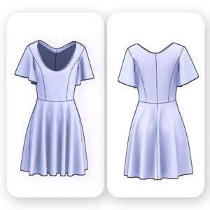 Flutter Sleeve Skater Dress Sewing Pattern – Kitt