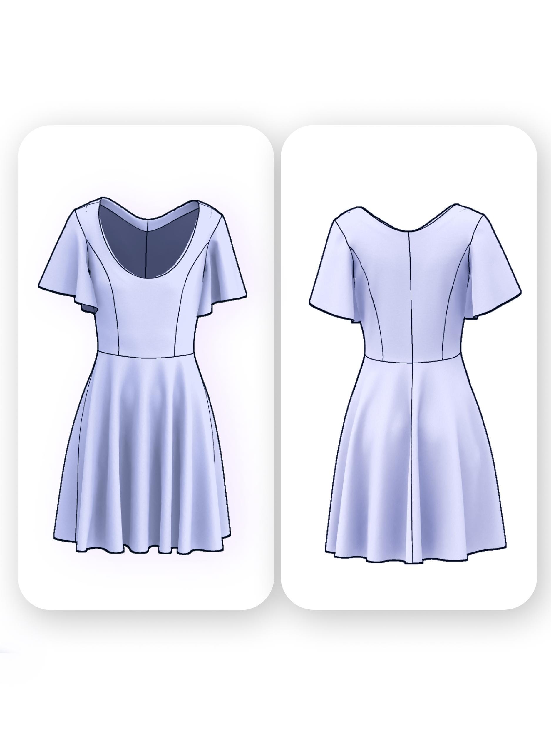 Flutter Sleeve Skater Dress Sewing Pattern – Kitt