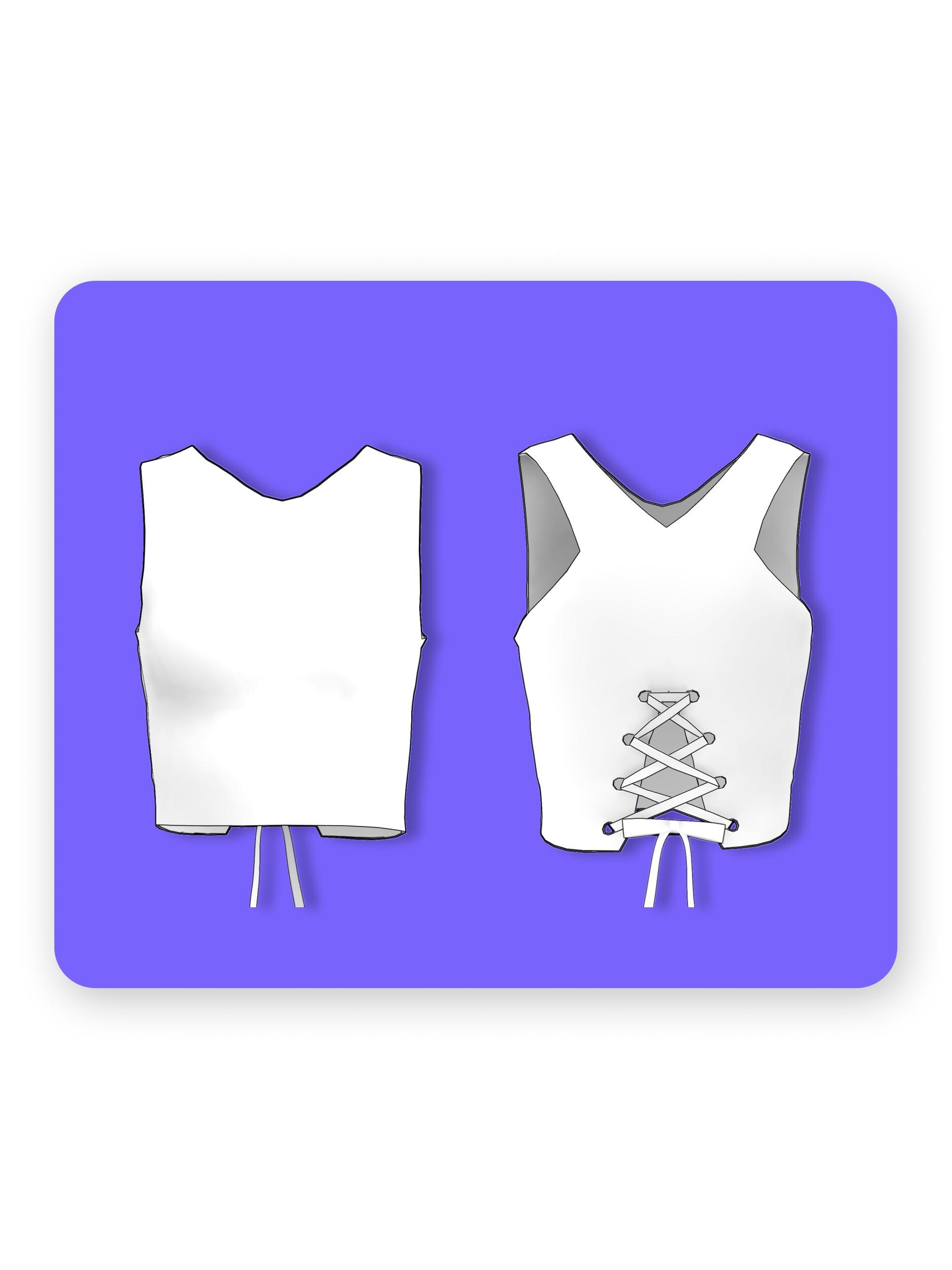 Fitted Crop Top Sewing Pattern Lace Up Back – Malves