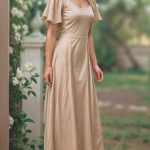 A Line Maxi Flutter Sleeve Dress Sewing Pattern – Julian