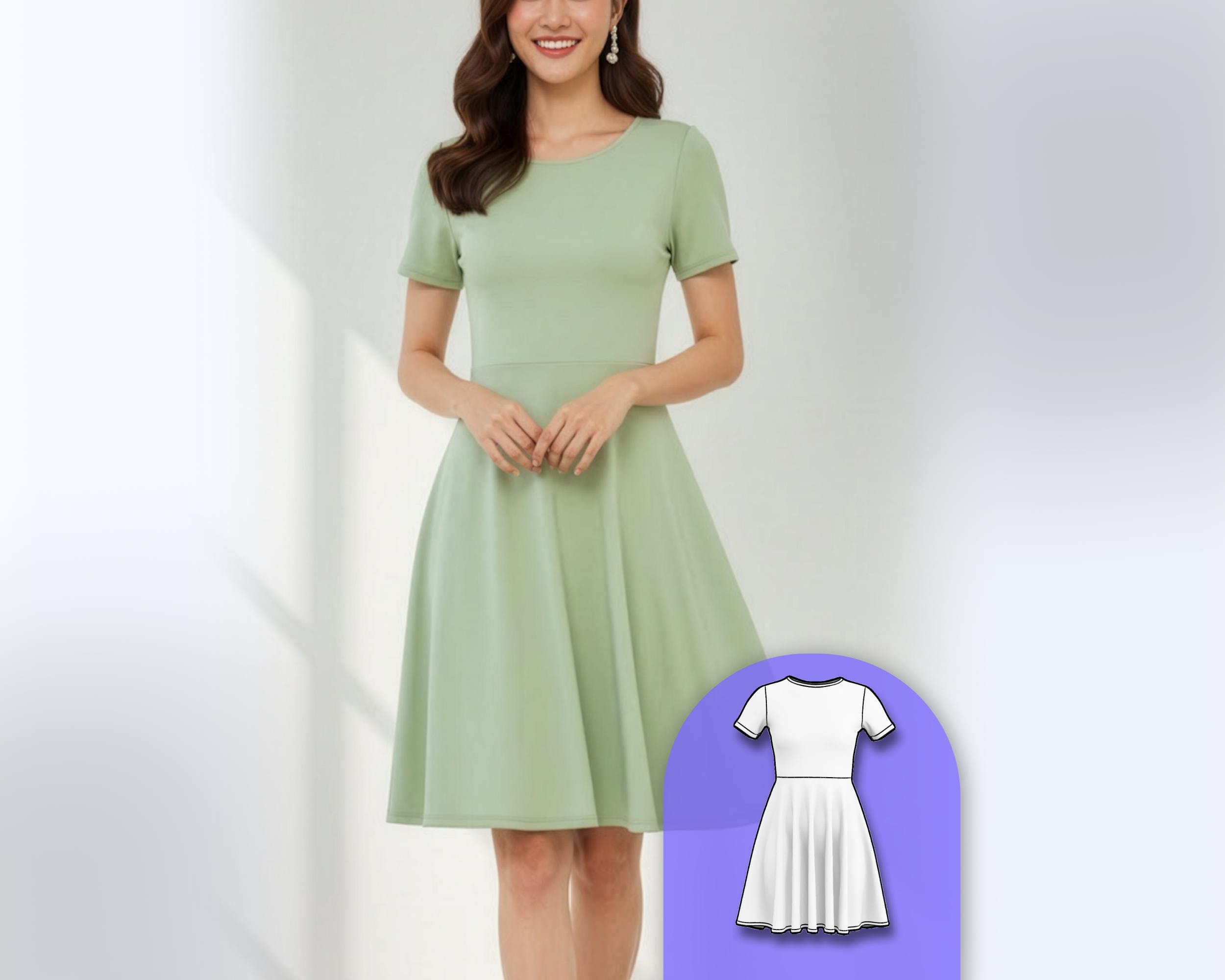 Short Sleeve Skater Dress Sewing Pattern – Kaltain