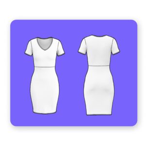 Midi Bodycon Dress Sewing Pattern V Neck – Lidia