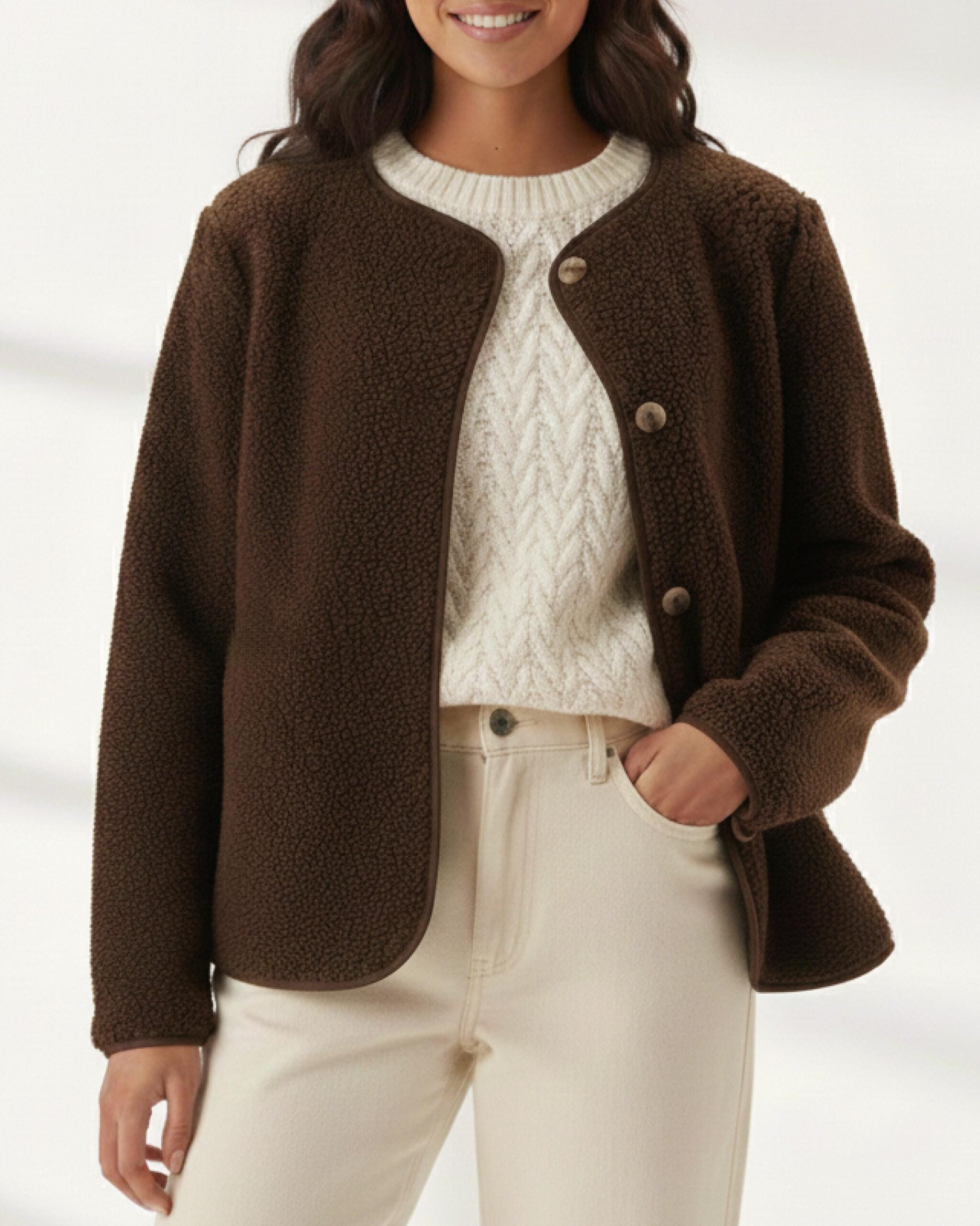 Collarless Button Jacket Sewing Pattern – Carol