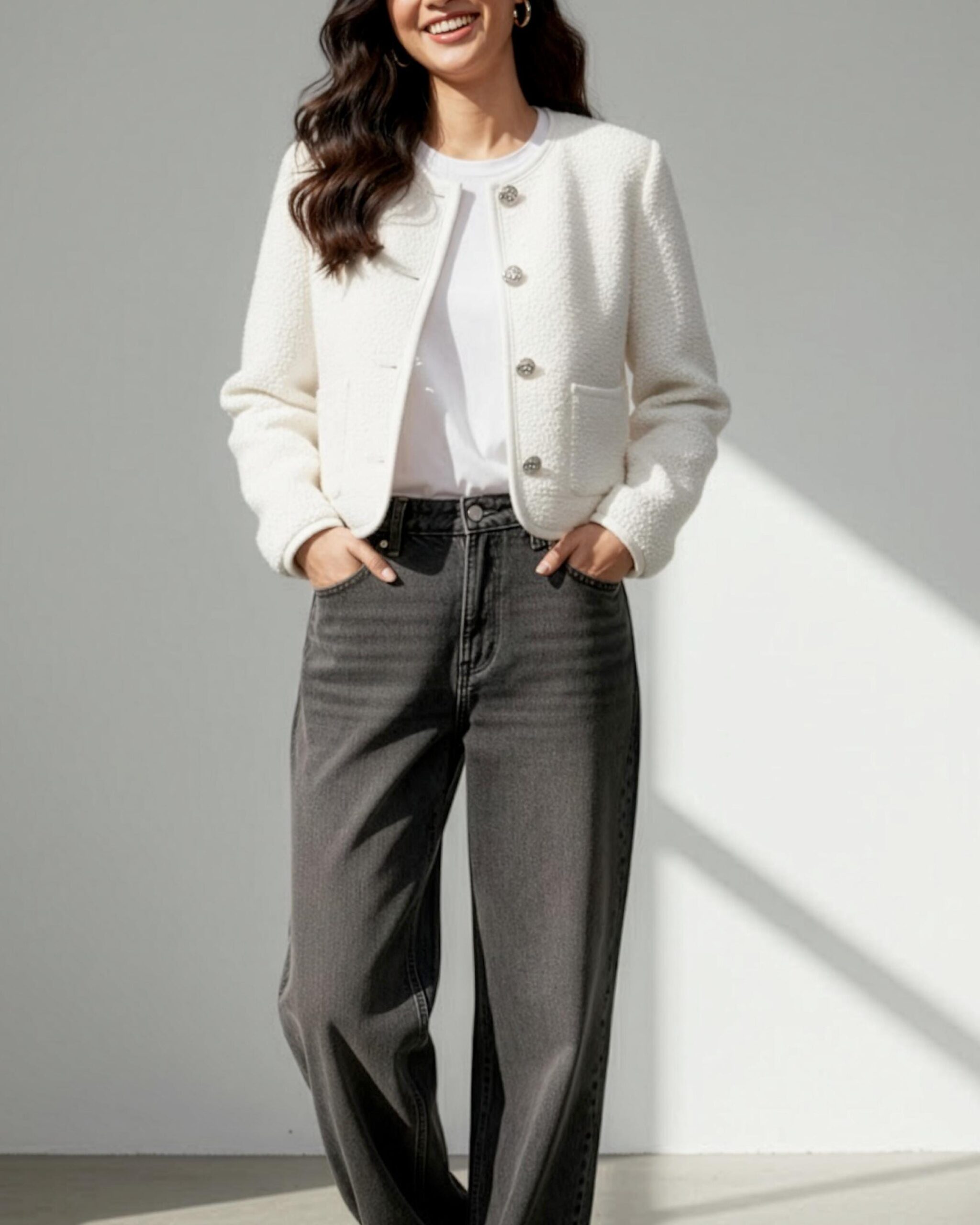 Collarless Cropped Jacket Sewing Pattern – Aeris