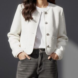 Collarless Cropped Jacket Sewing Pattern – Aeris