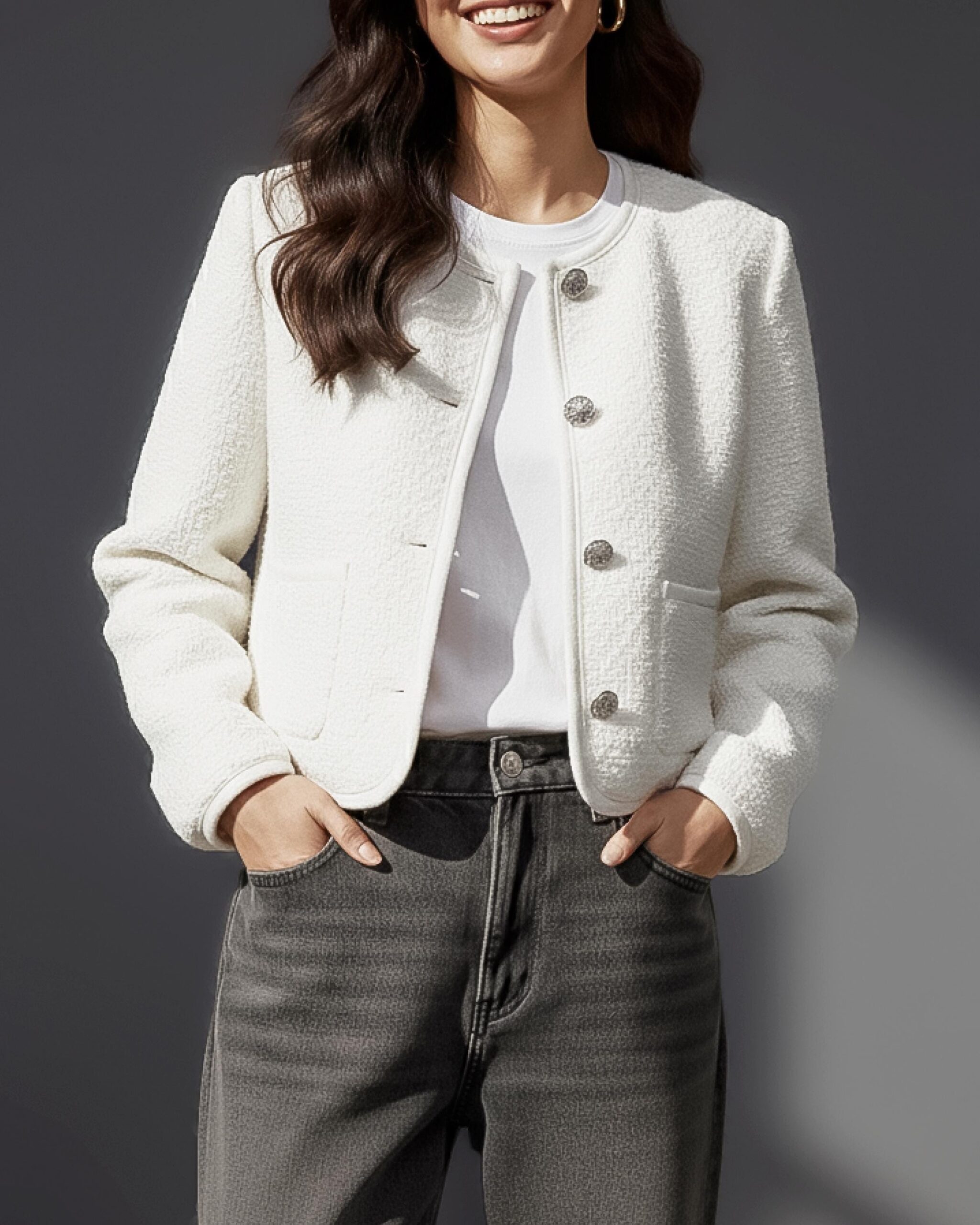 Collarless Cropped Jacket Sewing Pattern – Aeris